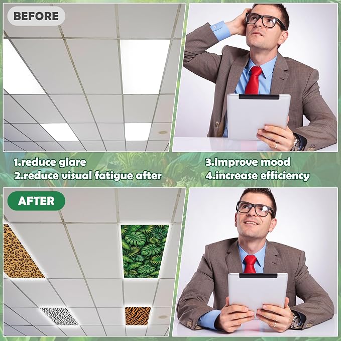 6Pcs Classroom Light Covers for Fluorescent Lights, Magnetic 2x4 FT Ceiling - Image 5