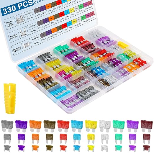 330PCS Car Fuses Assortment Kit, Upgraded Blade Fuses Automotive by cooclensportey