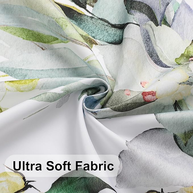 Colorful Star Sage Green Eucalyptus Waterproof Shower Curtain Set with Hooks, Minimalist Watercolor Floral Print Bathroom Décor, Plant Leaves Washable Fabric Shower Curtain, 72 x 84 Inch