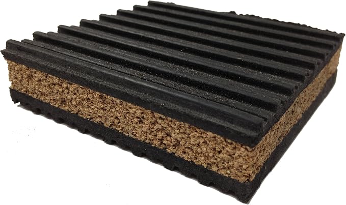 4 Pack of Anti Vibration Pads 4" x 4" x 7/8" Rubber/Cork Vibration isolation - Image 2