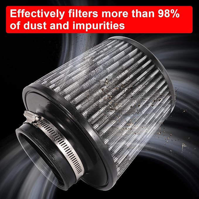 Cold Air Intake Filter High Performance Washable Filter Clamp-On Replacement - Image 3
