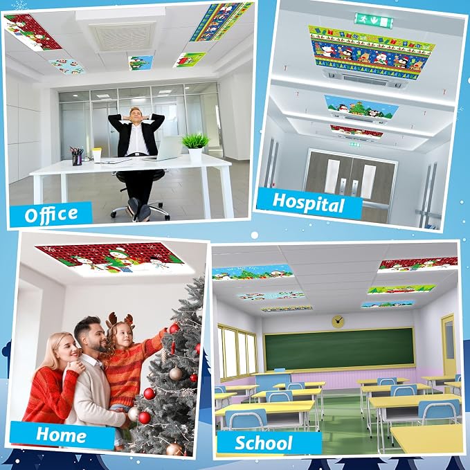 Wiooffen 8Pcs Christmas Fluorescent Light Covers - Image 5