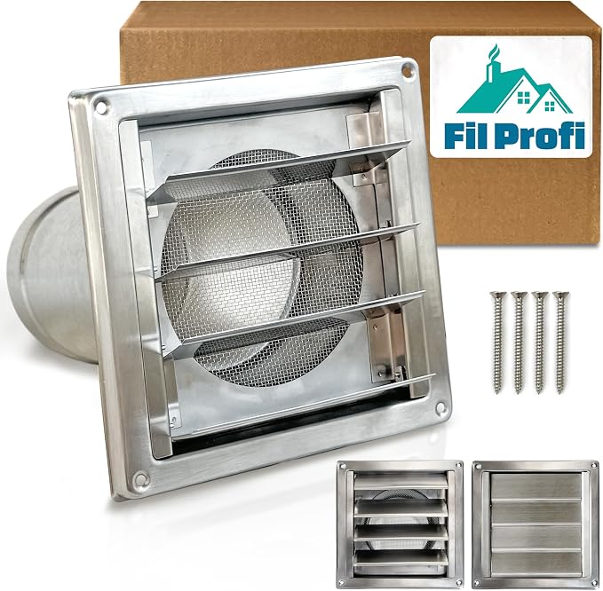 Wall Vent Cover with Metal Mesh Screen, Exterior Hood Vent by Unknown