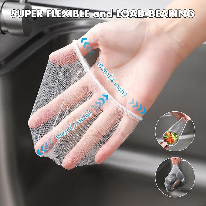 400 Pack Kitchen Sink Strainer Mesh Bag, Anti-Clogging Disposable Sink Drain - Image 4