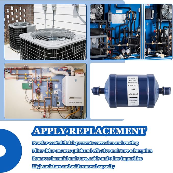 BOJACK Refrigerant Filter Drier Bi-Flow Liquid Line SFK-083S 3/8" Sweat Filter - Image 6