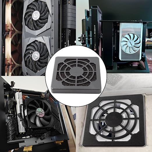 4 Pcs 50mm Black Square Plastic Cooling Fan Filter Cover, Dust Screen - Image 5