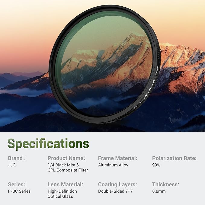 55mm Black Diffusion 1/4 & Reflectivity CPL 2 in-1 Filter - Image 9