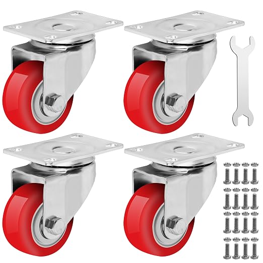 3 Inch Heavy Duty Casters Set of 4, Scratch Resistant & 360 Degree Rotatable by Castrek