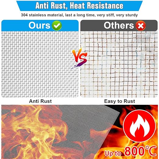 Valchoose 2PACK Stainless Mesh Screen 12”X24”, 20 Mesh 304 Steel Woven Wire Mesh - Image 4