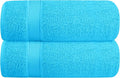Elvana Home Cotton 2 Pack Oversized Bath Towel Set 28x55 inches, Large Bath Towels, Ultra Absorbant Compact Quickdry & Lightweight Towel, Ideal for Gym Travel Camp Pool - Turquoise Blue
