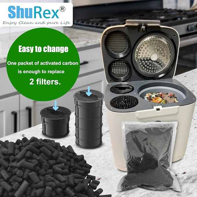 Odor Absorbing Carbon Refills for Fylecen Kitchen Smart Compost Bin, - Image 3