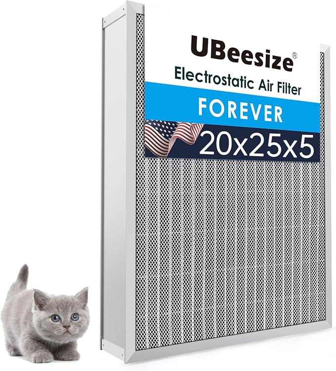 UBeesize 20x25x5 Reusable Air Filter HVAC AC Furnace Filter, Lasts a Lifetime by UBeesize