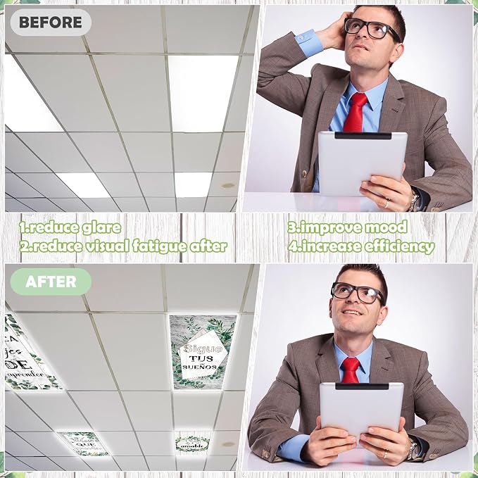 8Pcs Fluorescent Light Covers for Classroom Ceiling Lights, 4 x 2 Feet - Image 5
