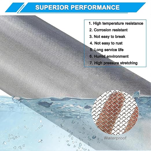 10 Mesh Stainless Steel Mesh Screen 304, 15.7'' x 147'' Metal Mesh Screen - Image 3