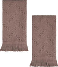 YoulerTex Luxury Decorative Hand Towels Bathroom: 2 Packs 14X30 100% Cotton Turkish Absorbent Soft Face Towel Set for Boho Bathroom Decor Kitchen Hotel Spa Farmhouse Guest Tea Gift (Brown, 14"x30")