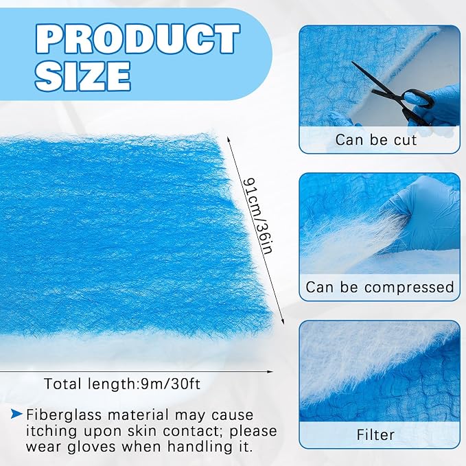 Pangda 360" x 36" x 1" Hammock Roll Air Vent Filters Media Fiberglass Air - Image 2