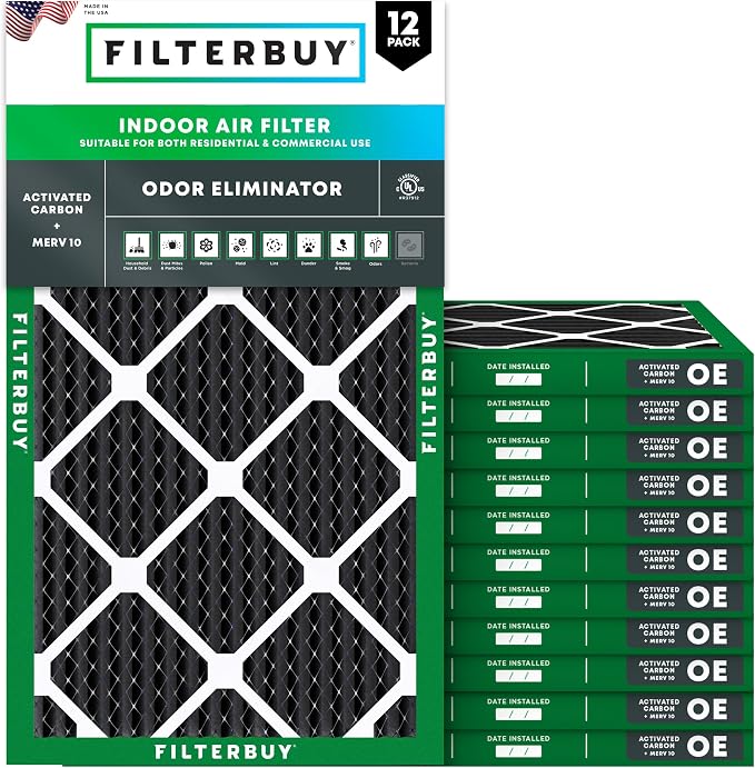 Filterbuy 16x24x1 Air Filter MERV 10 Odor & Allergy Defense by Filterbuy
