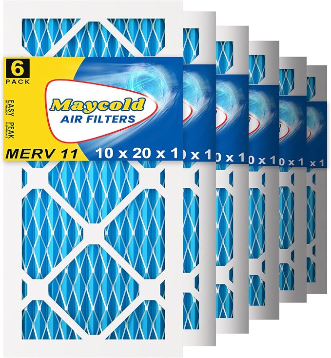 Maycold 10x20x1 MERV 11 Furnace Air Filter, High-Performance HVAC AC Filters by Maycold