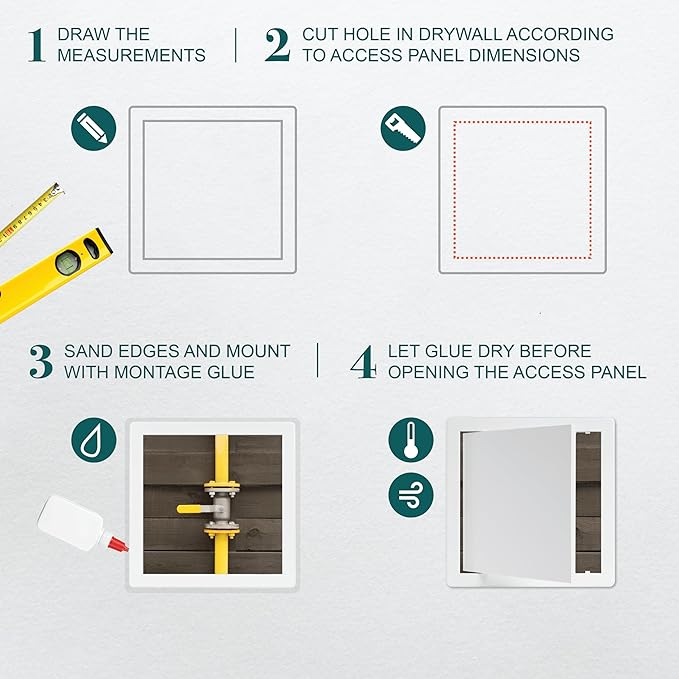 10 x 10 White Plastic Access Panel. Service Shaft Door Panel. Plumbing, Electricity, Heating, Alarm Wall Access