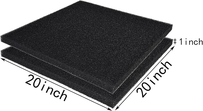 Hipanda 2 Pack Aquarium Bio Filter Sponge Pad 20"x20"x1", Bio Filter Media Foam - Image 2