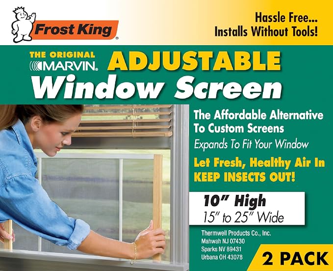 Frost King 2AWS1025 WB Marvin Adjustable Window Screen, 10in High x Fits - Image 2