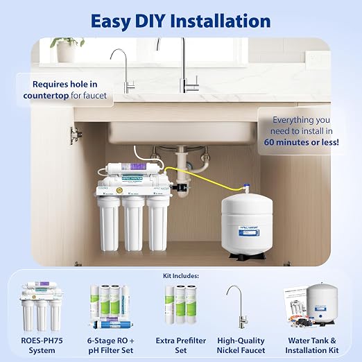 APEC Water Systems ROES-PH75 Essence Series Alkaline Mineral pH+ 75 GPD 6-Stage - Image 3