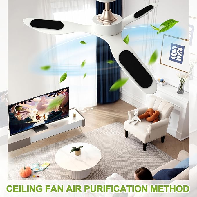 13 Pack Ceiling Fan Filters, Activated Coconut Charcoal Fan Blade Air Purifier - Image 5