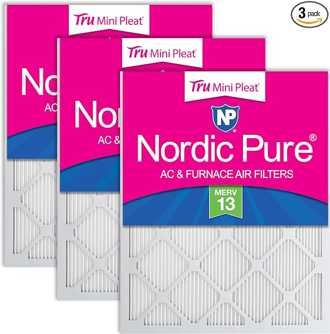 Nordic Pure 16x16x1 Tru Mini Pleat MERV 13 AC Furnace Air Filters – 2.5X More by NordicPure