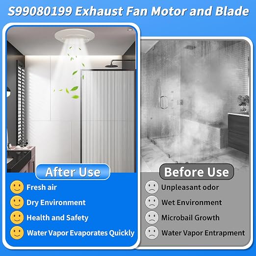 S99080199 Bathroom Exhaust Motor – 80 CFM, 4.0 Sones Powerful Vent Fan Motor - Image 6
