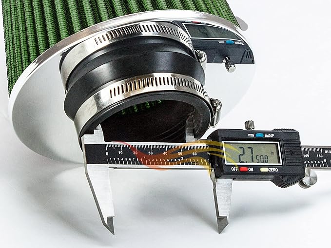 GREEN Inlet Cold Air Intake Cone Replacement Performance Washable Clamp-On Dry - Image 3