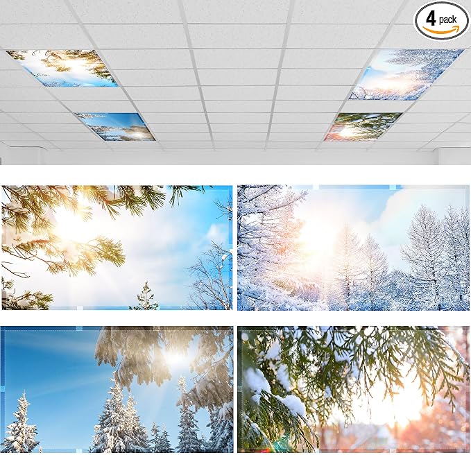 ROCEEI Pack of 4 Fluorescent Light Covers by ROCEEI