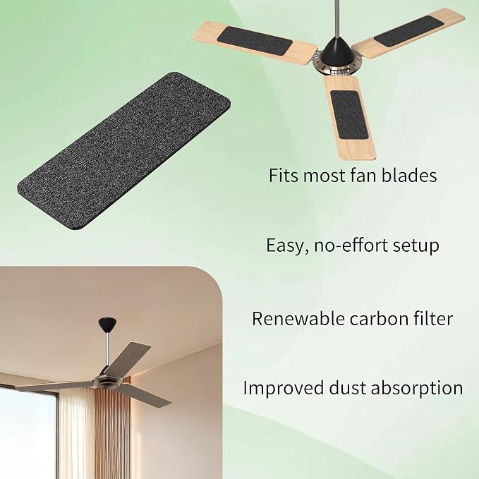 10 Pack Ceiling Fan Filters for Fan Blades, Activated Coconut Carbon Dust - Image 3