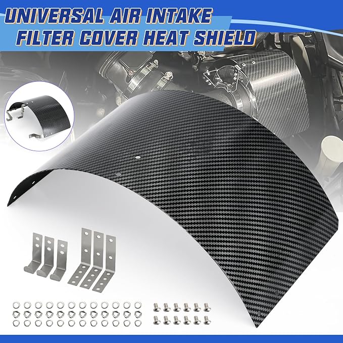 PTNHZ Universal Stainless Steel Air Intake Filter Cover Heat Shield Fits - Image 2
