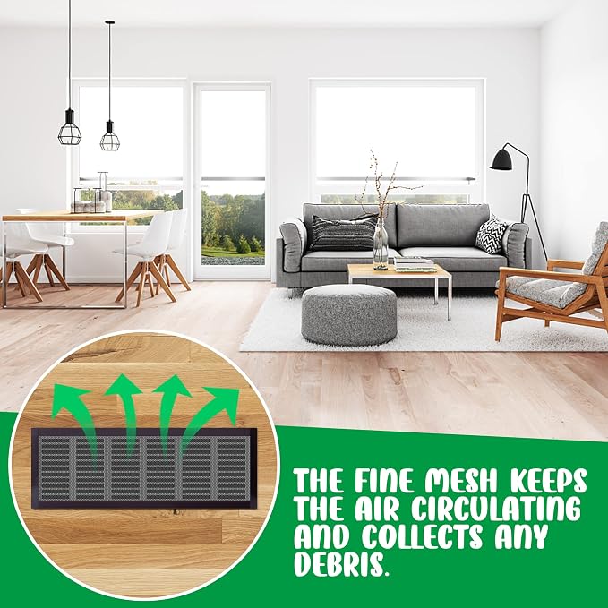 DECOHS 8 Pack Floor Register Screen Vent Mesh, 4 x 10 Inch Plastic Rectangle - Image 5
