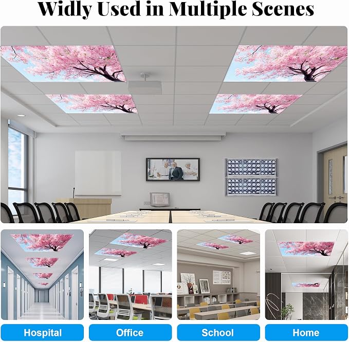 2 Pack Fluorescent Light Covers- 4 x 2 Feet Magnetic Ceiling Light Cover Room - Image 4