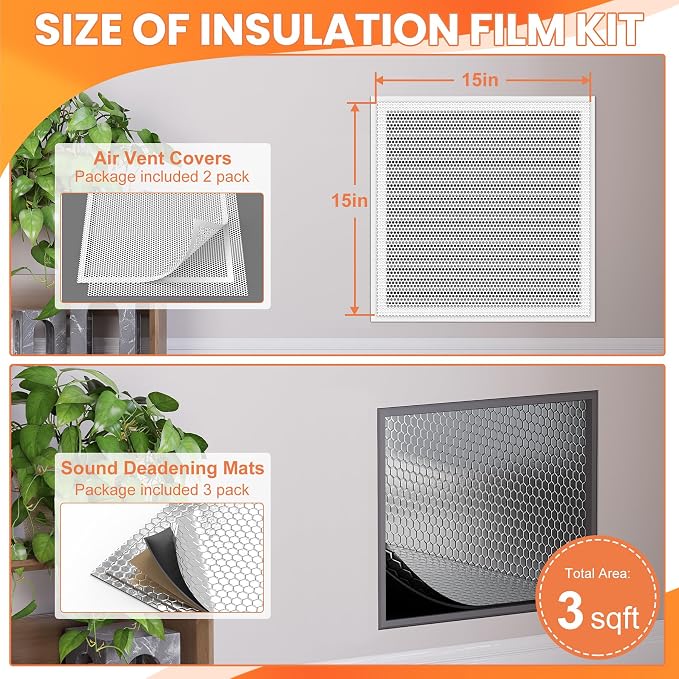 GCGOODS Sound Deadening Mat & Air Vent Mesh Cover, Sound Proofing Kit - Image 2
