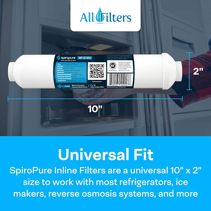 SpiroPure Inline Filter NSF Coconut Shell Granular Carbon Water Filter - Image 4