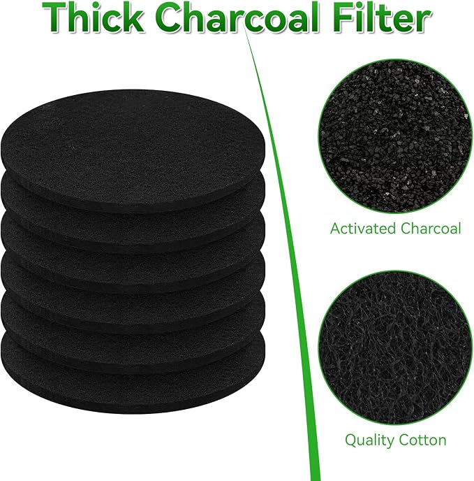 6 Pack Charcoal Filters for Compost Bucket, 6.7 Inch Compost Filters for - Image 4