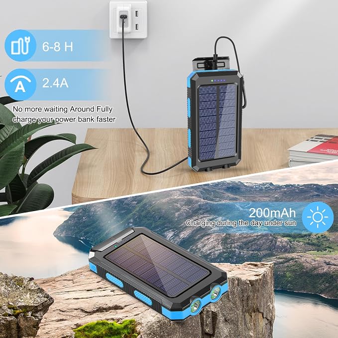 YELOMIN Solar Charger, 20000mAh Portable Type-C Solar Power Bank - Image 5