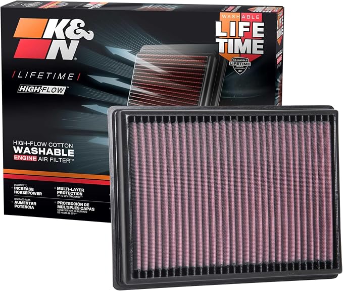 K&N High-Flow Original Lifetime Engine Air Filter: Increase Power: Premium by KNEngineeringInc