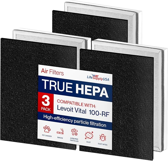 Vital 100-RF True HEPA Filter Set Compatible by LifeSupplyUSA