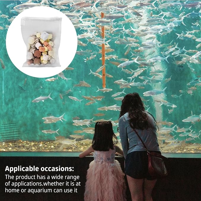 10 Pack Aquarium Filter Media Bags, 5.5 x 7.9 Inch Reusable Mesh Bags - Image 3