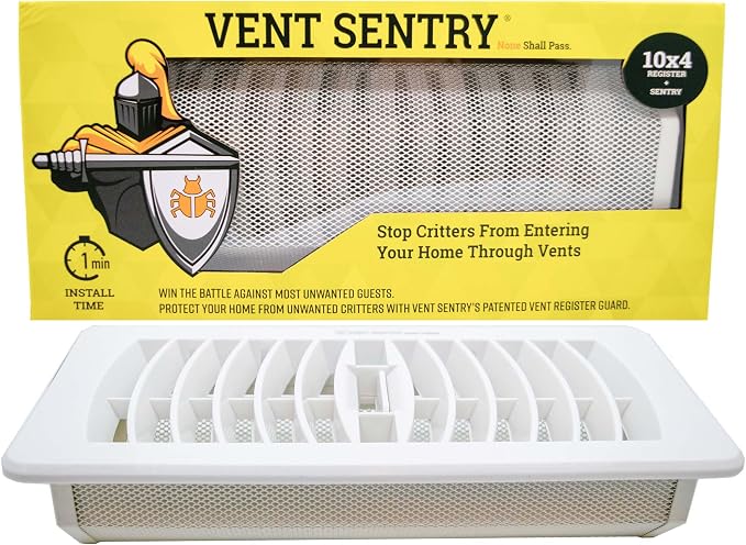 | 4" x10" Vent Sentry Vent Guard & Register Combo I Air Filter Metal Screen by Unknown