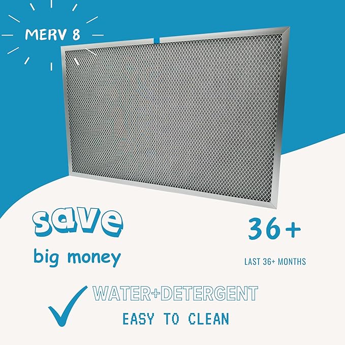 Washable Electrostatic Furnace Air Filter, MERV 8, Aluminum Reusable Filter - Image 6