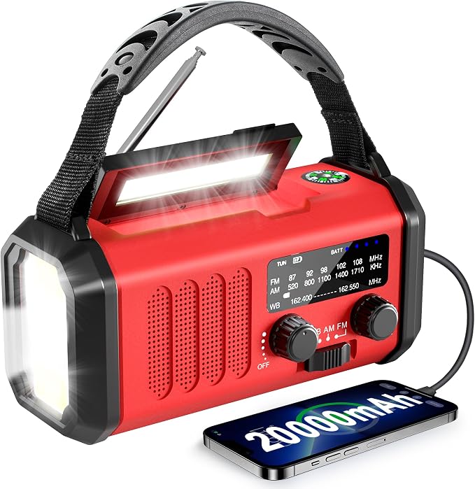 Emergency Radio NOAA Weather Radio Hand Crank & Solar Charging by Leaton