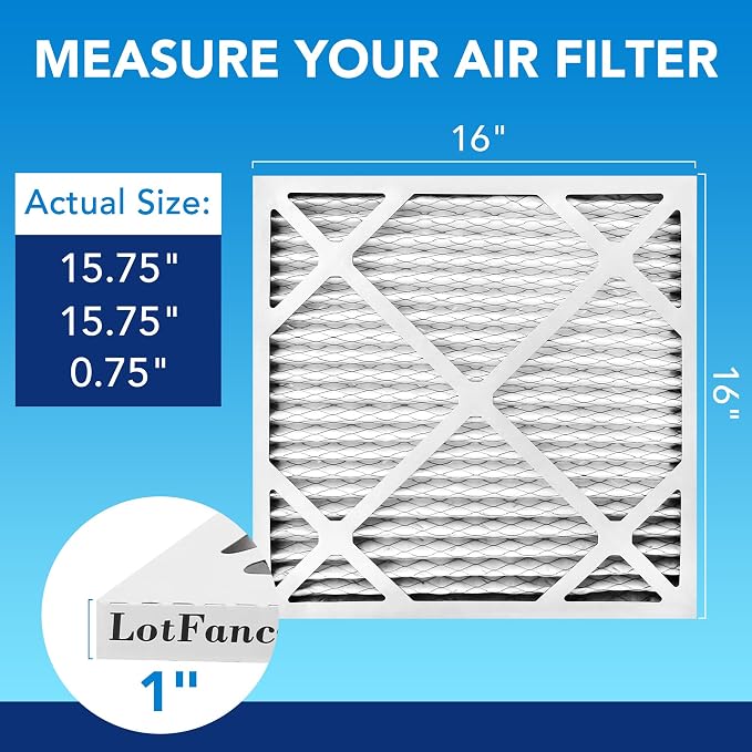 LotFancy 16x16x1 Air Filter MERV 13 4-Pack, Electrostatic Pleated HVAC Furnace - Image 2