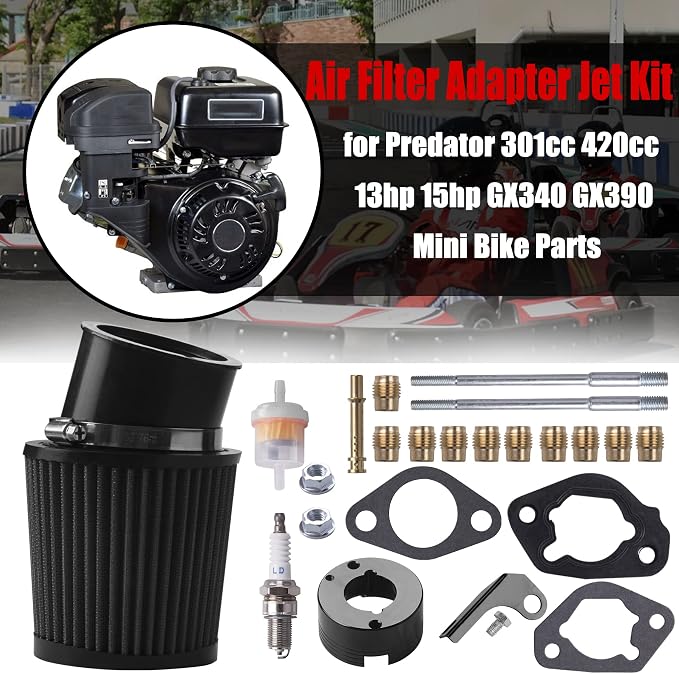 Air Filter Adapter Jet Kit for Predator 301cc 420cc 11hp 13hp 15hp GX340 GX390 - Image 6
