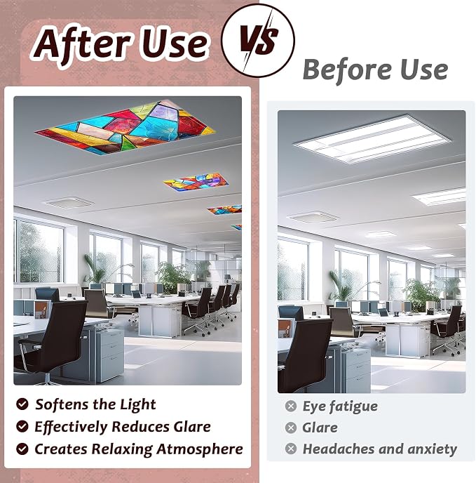 4 Pcs Fluorescent Light Covers for Classroom Ceiling Light 4 x 2 Feet - Image 4