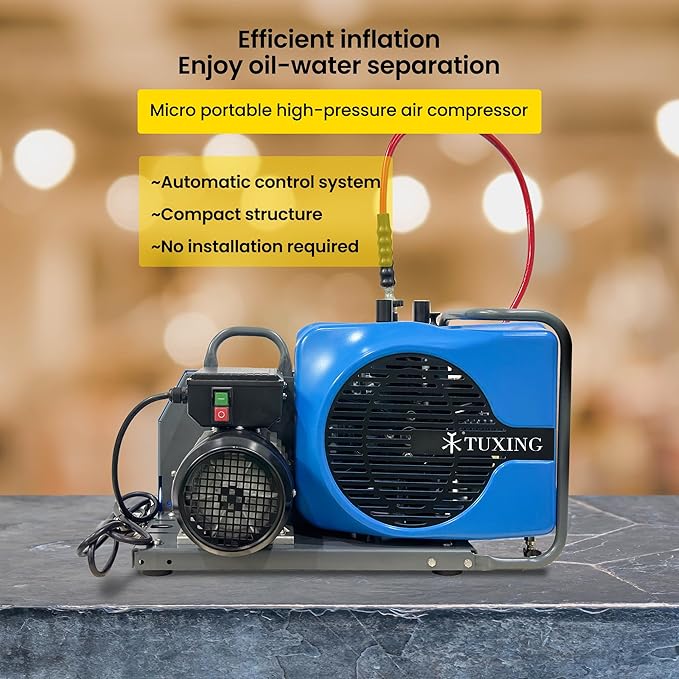 TUXING 4500Psi 300Bar High Pressure Diving Compressor, PCP Air Compressor - Image 6