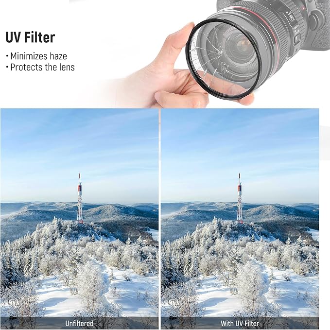 NEEWER 55mm UV CPL ND Lens Filter Kit, UV Protection + Circular Polarizing + - Image 5